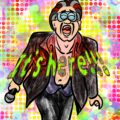 Noah Thorsen, dressed as Bono from U2, screams "It's here!!!"